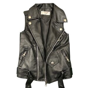LJYH Black Faux Leather Vest Size 3-4